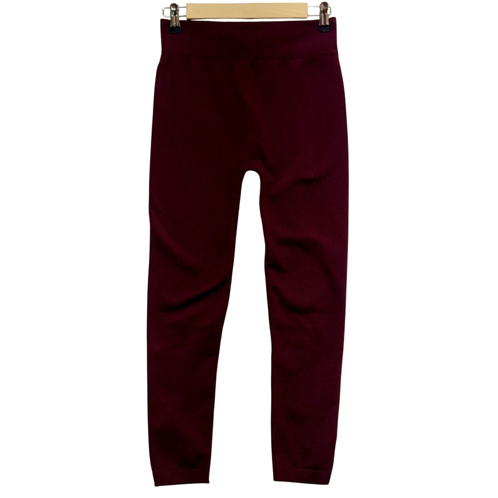 Mopas TX300 Burgundy Fleece Lined‎ Seamless Leggings High Waist One Size OS